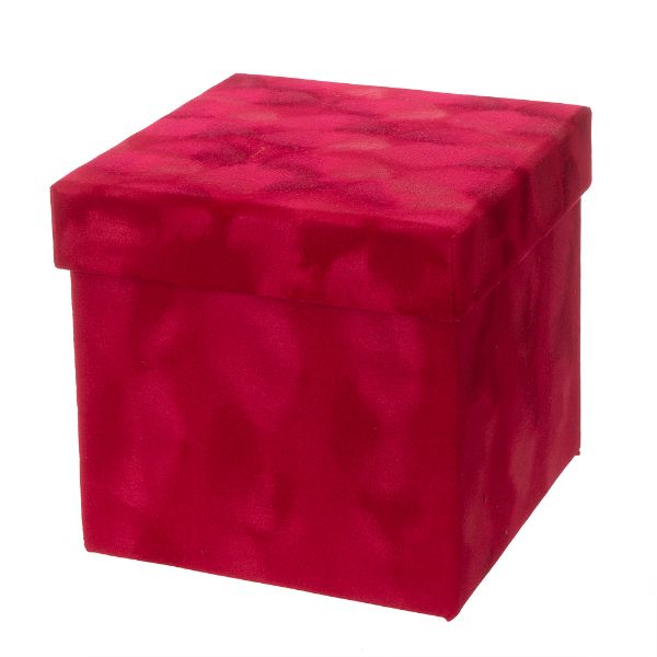 Slika Plišana kutija velika crvena 18x18x18 cm