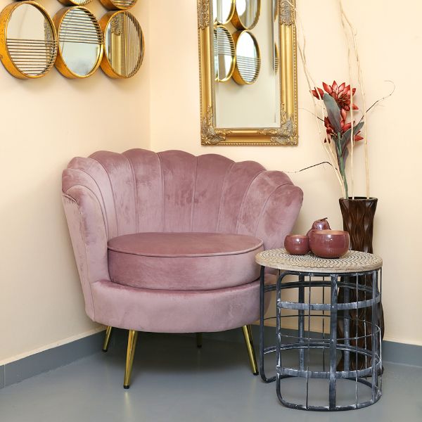 Slika Fotelja školjka roze 78x74x74 cm