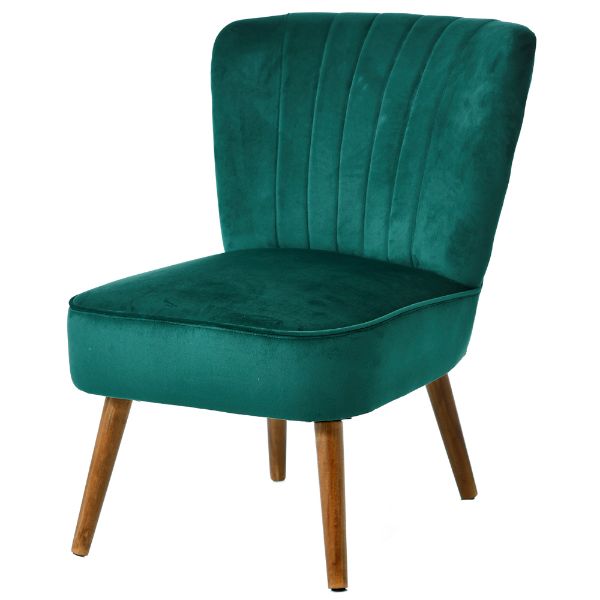 Slika Plišana fotelja zelena 60x65x76 cm