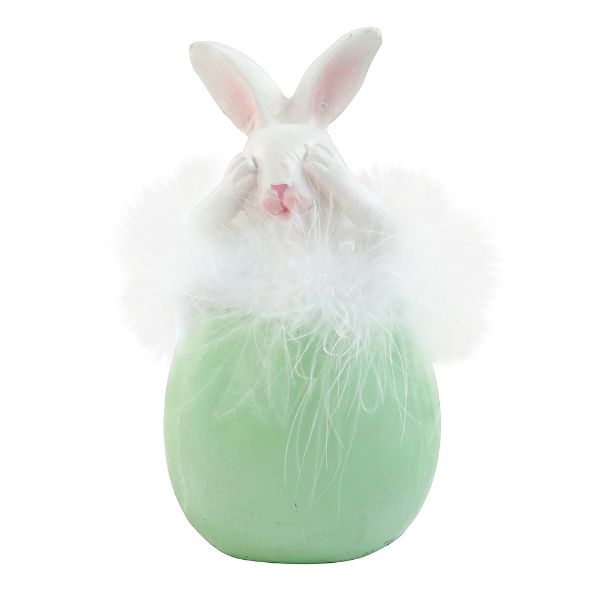 Slika Uskršnji zeka u jajetu zeleni 13,8 cm