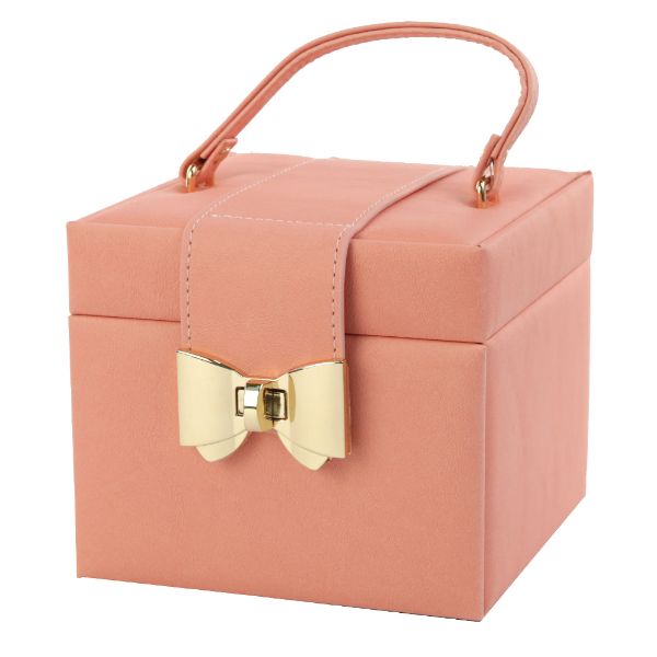 Slika Kutija za nakit s mašnom  roza 15x15x12 cm