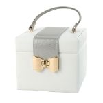 Slika Kutija za nakit s mašnom  bela 15x15x12 cm