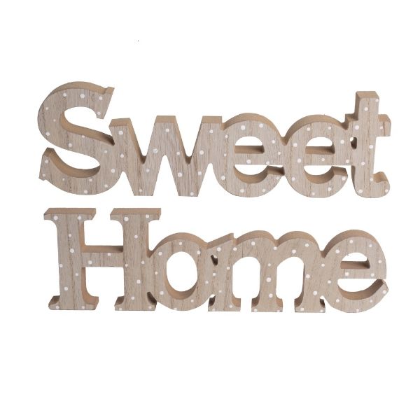 Slika DRVENA DEKORACIJA SWEET HOME 30X9 CM