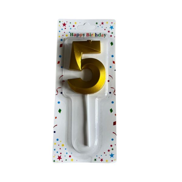 Slika Sveća pet zlatna 13 cm
