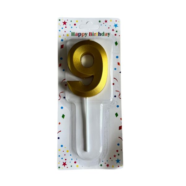 Slika Sveća devet zlatna 13 cm