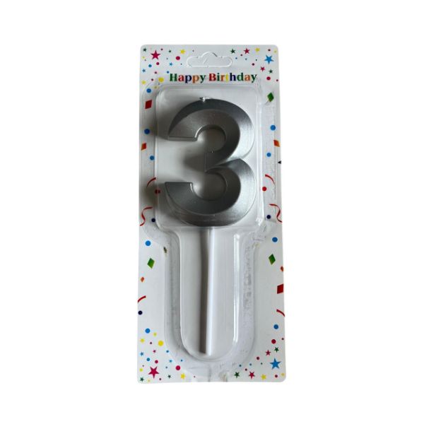 Slika Sveća tri srebrna 13 cm