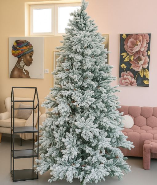 Slika Snežna jelka sa šišarkama 240 cm