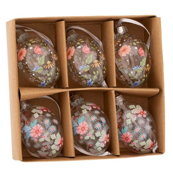 Slika SET USKRŠNJIH  STAKLENIH JAJA 6/1 4X4X7 CM