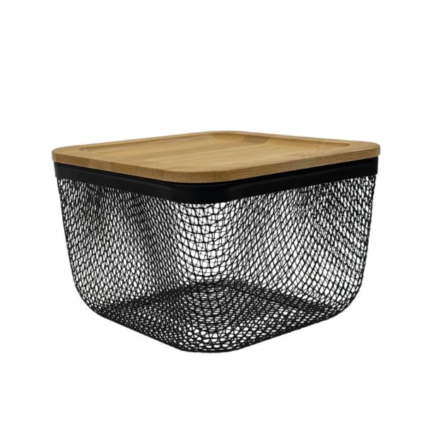 Slika Metalna korpa sa poklopcem 15x10x15 cm