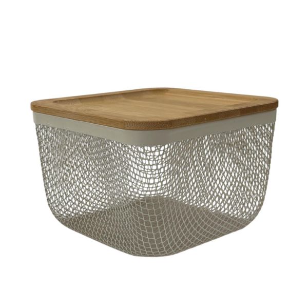 Slika Metalna korpa sa poklopcem 15x10x15 cm