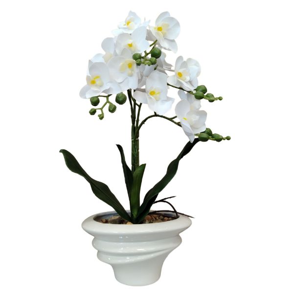 Slika Veštačka orhideja u saksiji 17x8x43 cm