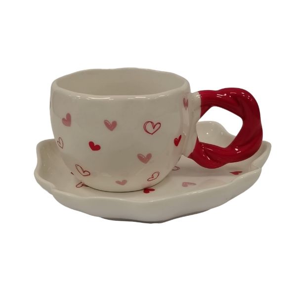 Slika Keramička šolja sa tacnom