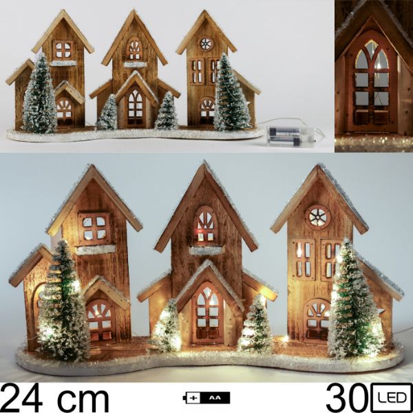Slika NG svetleca dekoracija kucica 30 LED 24 cm
